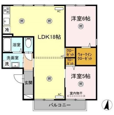 エントピア芳泉　B棟の間取り