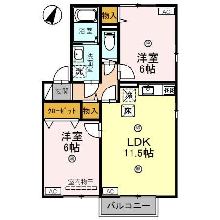 グレイスフルスクエア　Ｄの間取り