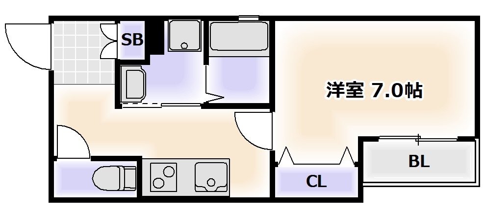 Queen’sCourt住吉長居の間取り