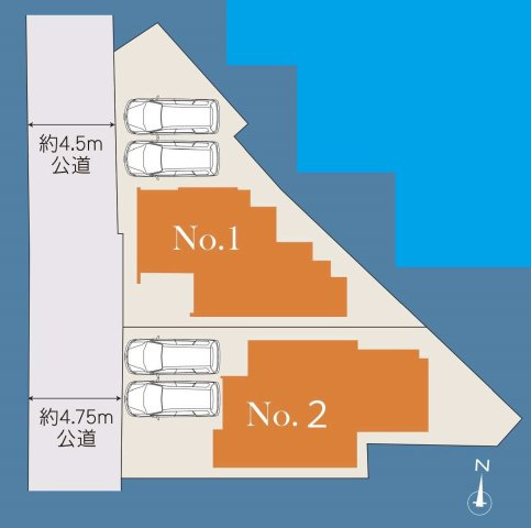 【横浜市泉区岡津町2600-6全2棟新築戸建て】★仲介手数料無料★（岡津小学校・岡津中学校）の区画図