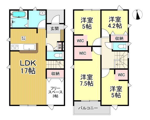 知多市新舞子字神田　全2棟　1号棟