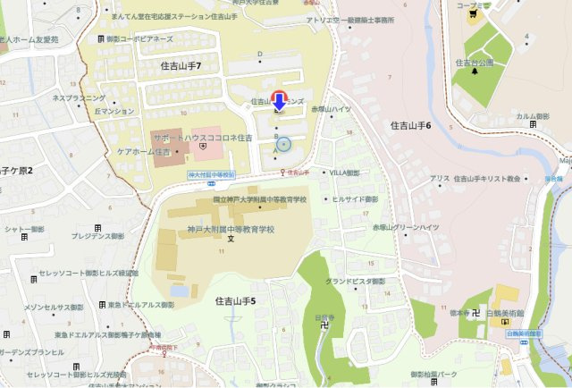 住吉山手コモンズD棟の地図