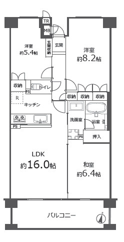 住吉山手コモンズD棟の間取り