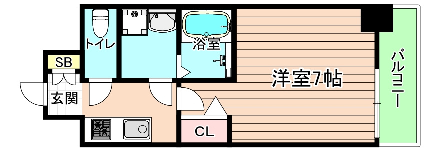 大阪市都島区都島北通２丁目の賃貸マンションの間取り