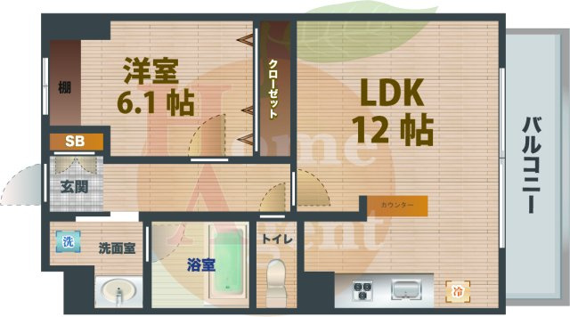 【間取り】 | ノブレ浜田山 | 1LDKのお部屋です。