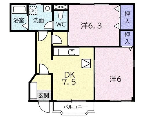 ＨＫソレイユ　Ａの間取り