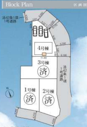 藤沢市善行坂2丁目　新築戸建　全4棟4号棟の区画図