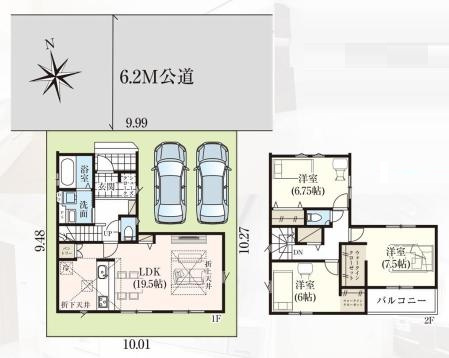 幸手市東９期　新築一戸建て　グラファーレデザインの間取り|WIC・SIC・パントリーなど収納豊富な間取りです♪