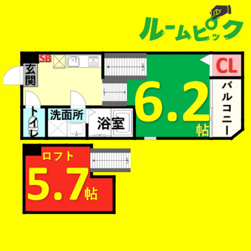 ソライユ本陣　名古屋市賃貸　仲介手数料無料の間取り