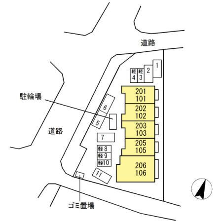 SW's riverside D-roomの区画図