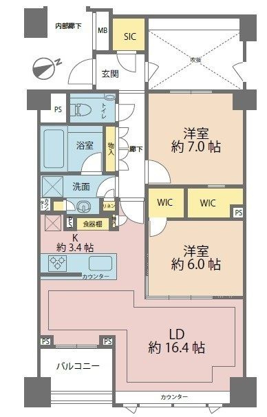ミッドガーデン赤坂氷川の間取り