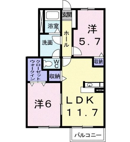 グランソレイユ　Ⅰの間取り