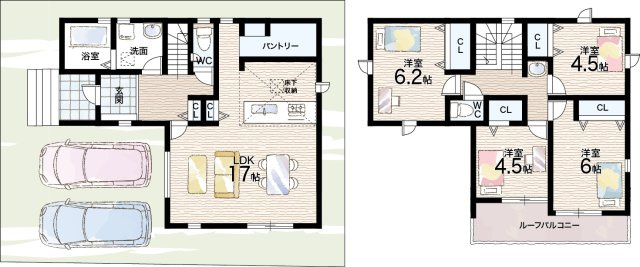 大阪狭山市西山台　第01期　新築一戸建ての間取り|1号地
