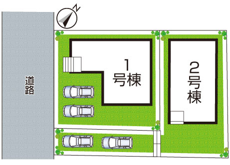 大阪狭山市西山台　第01期　新築一戸建ての区画図|全2区画