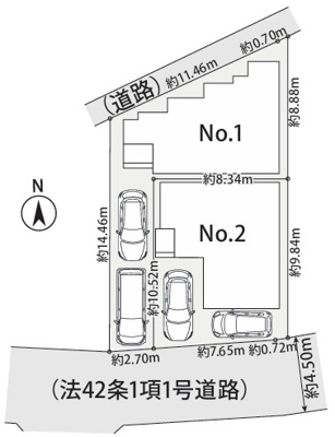 【区画図】 | 厚木市恩名２丁目　全２棟　新築住宅