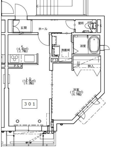 尼崎市南武庫之荘５丁目のアパートの間取り