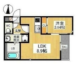越谷市レイクタウン６丁目のアパートの間取り