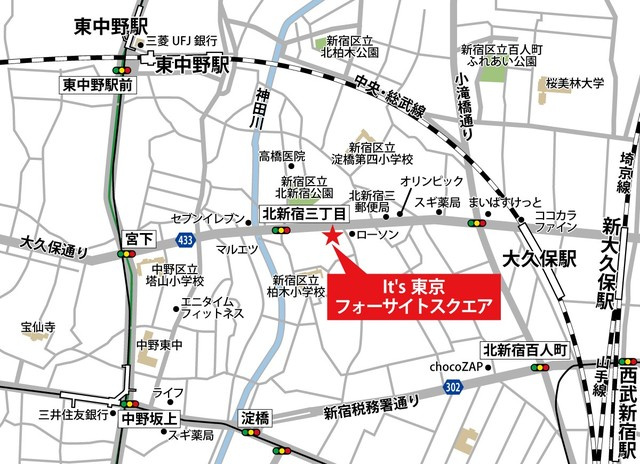 Ｉｔ’ｓ東京フォーサイトスクエアの地図