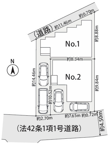 【区画図】 | 厚木市恩名２丁目　全２棟　新築住宅