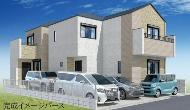 【外観パース】 | 厚木市恩名２丁目　全２棟　新築住宅