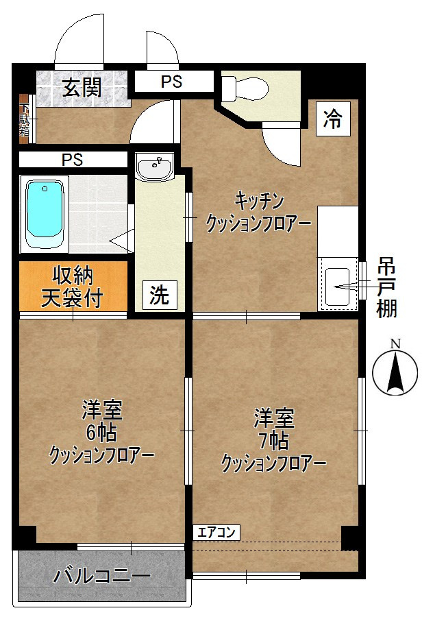川崎市多摩区菅稲田堤１丁目の賃貸マンションの間取り