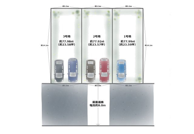 大阪市城東区諏訪4丁目　3号地の区画図