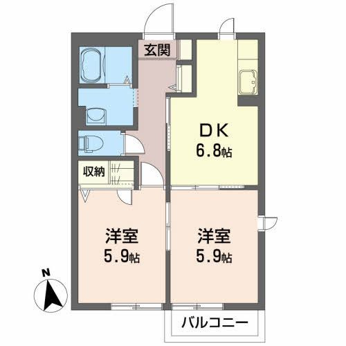 モントレー若宮 Ａの間取り