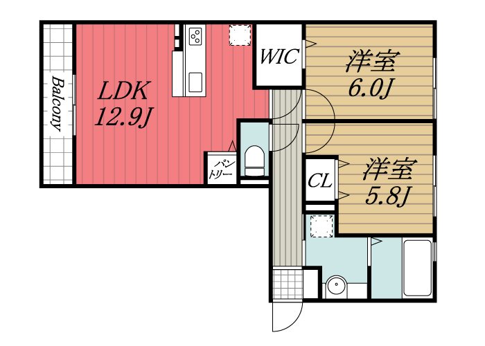 【間取り】 | 袖ヶ浦ヒルサイドプラザ　B