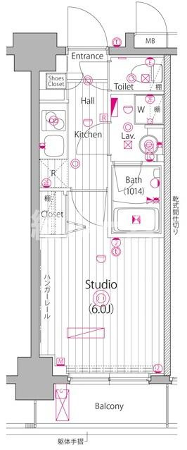 豊島区東池袋２丁目の賃貸マンションの間取り