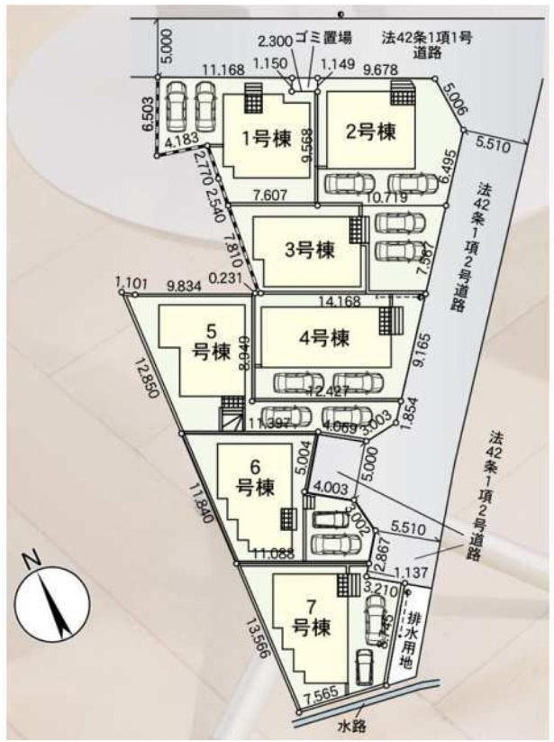 松戸市六実５丁目新築戸建（六実第12）の区画図|区画配置図
