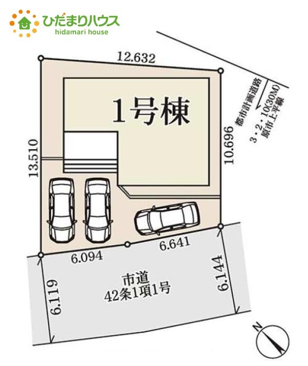 上尾菅谷　新築戸建　リーブル01の区画図