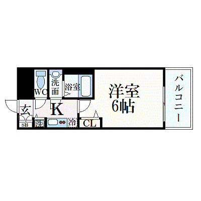 プレサンス三宮エレガンシアの間取り