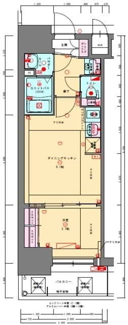 プレサンスＫＯＢＥ須佐野ハーバルの間取り
