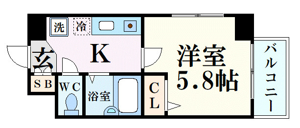 ブロスコート六甲Ⅱの間取り