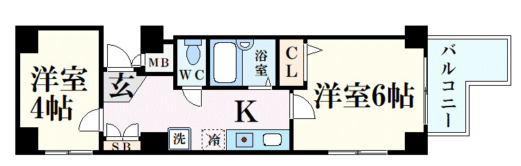 ブロスコート六甲Ⅱの間取り