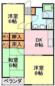 【間取り】 | グリーンヒルズ石川Ⅰ | 使いやすい間取りです