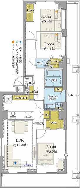 蔵前アムフラットの間取り