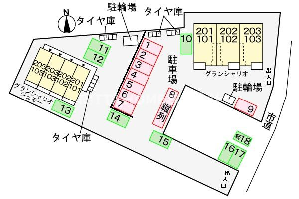 グランシャリオ　ジュモーの区画図