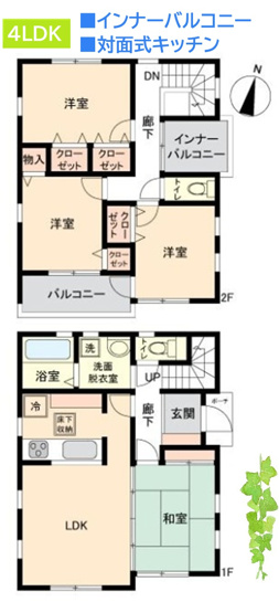 【間取り】 | 急な天候の変化にも対応しやすい「インナーバルコニー」
徒歩圏内にスーパーやドラッグストアはもちろん、飲食店などの生活利便施設が豊富◎