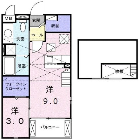 【間取り】 | サニーヒルズ岡台Ⅱ