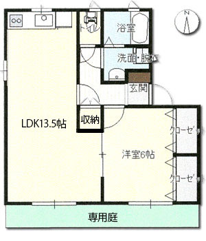 【間取り】 | ラッキータウン庭瀬D棟