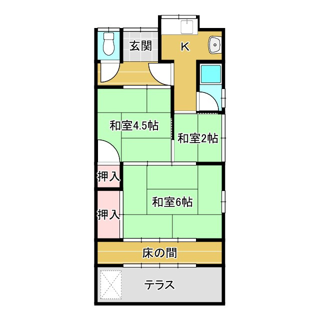絹川平屋貸家
