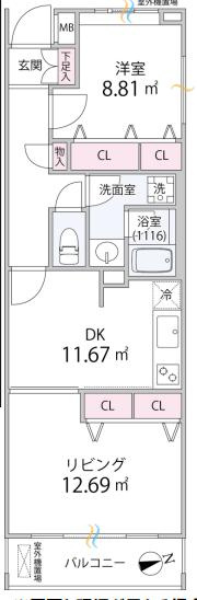 ル・クールの間取り|間取り　使いやすい間取り