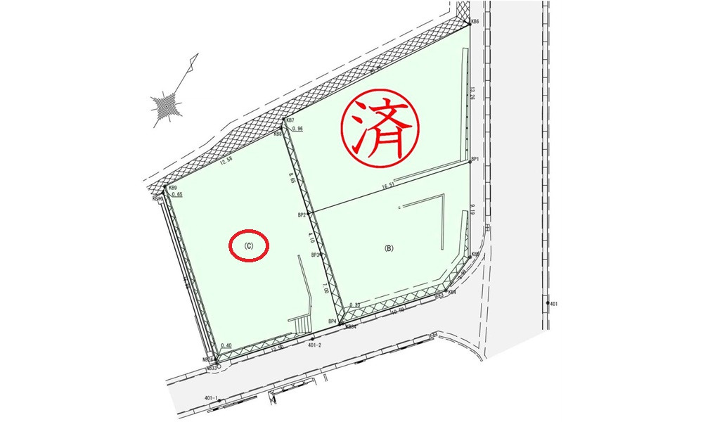 安佐北区落合１丁目の土地図
