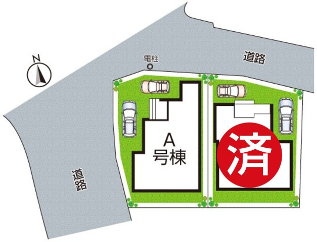 ★京都市北区上賀茂池端町　新築一戸建ての区画図|全2区画
