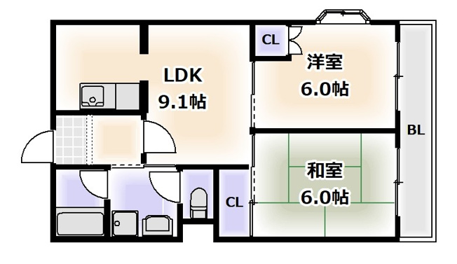 【間取り】 | エスポワール住之江公園