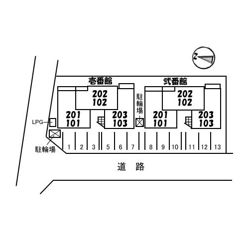 シャーメゾンフェリス 弐番館の駐車場