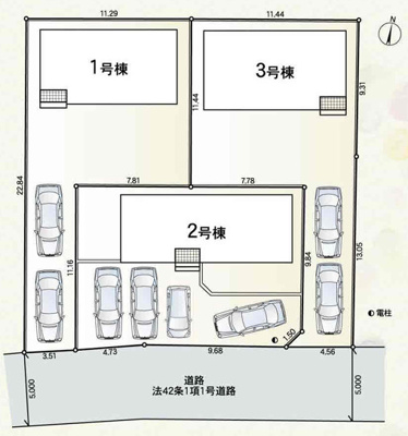 【区画図】 | 厚木市関口　全３棟　新築住宅