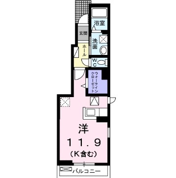 市川市妙典３丁目のアパートの間取り
