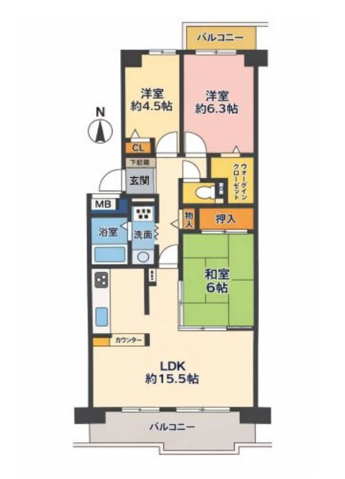 西神中央ウェステージ壱番館の間取り